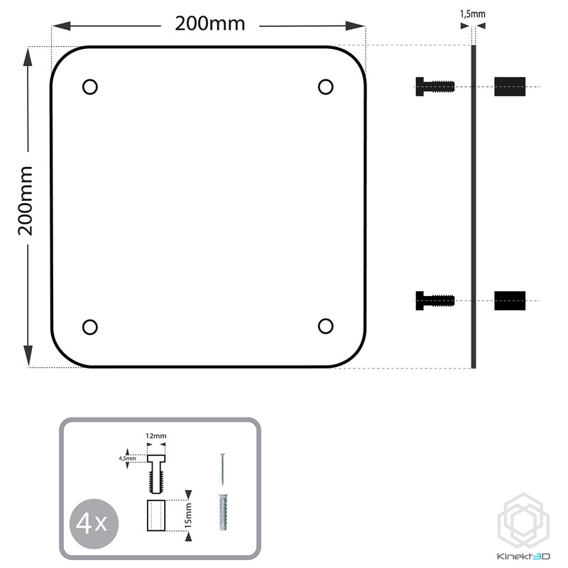 Kinekt3d Leitsysteme Aluminium Wall Sign 200 x 200 mm Cellar