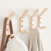 UBTKEY 6 Pack Wooden Coat Hooks Wall Hooks for Hanging,