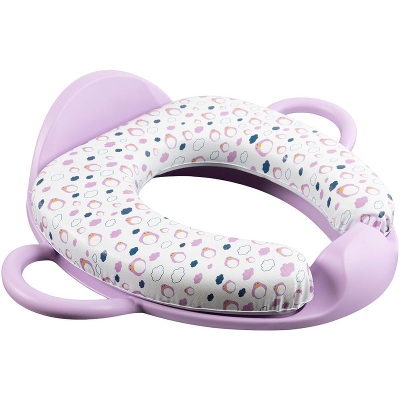 Soft Toilet Seat for Children Purple with Two Handles, One