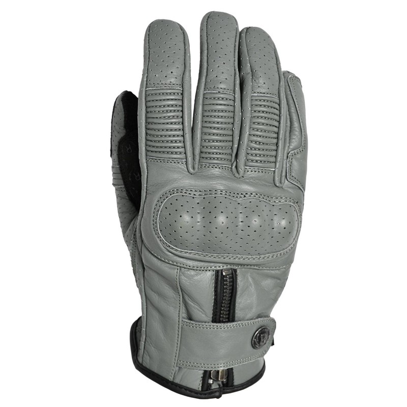 RIDEZ RLG2201-GR-M Motorcycle Genuine Leather Gloves, Smartphone Compatible, Men's Protector,