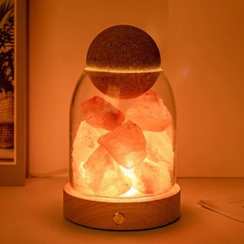 Cihely Natural Crystal Stone Night Light Bedroom Decor Sleep Relax Healing Crystal Aroma Stone Diffuser Lamp USB Port 3 Colours Nightlight 1 Set Orange
