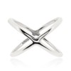 Sovats Women's X Cross Ring, Sterling Silver, No Gemstone
