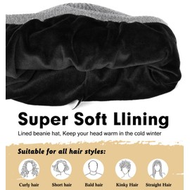 Wmcaps Winter Beanie for Men Women, Fleece Lined Beanie Soft Warm Knit Hat Ski Stocking Cuffed Cap (Grey)