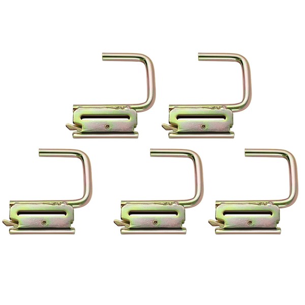 ROADFAR 5 Pack E Track J Hooks - Carbon Steel