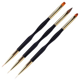 3 PCS Nail Art Brushes Kit Gel Nail Polish Kit for Nail Design, Nail Supplies Liner Brush Acrylic Brush for Nail Art