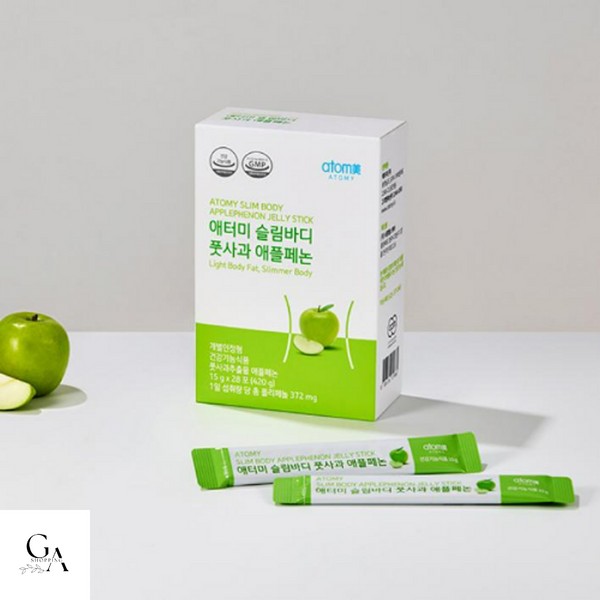 Atomy Slim Body Green Apple Apple Phenone 28 packs 690as1, 28 packs 15g 2pcs / 애터미 슬림바디 풋사과 애플페논 28포 690as1, 28포 15g 2개