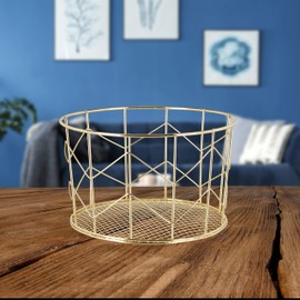Relaxdays Wire Basket Round Vintage Storage Clothes Accessories Decorative Basket Metal Diameter 21.5 cm Various Colours