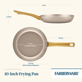 Farberware Radiant Nonstick Frying Pan/Skillet, Dishwasher Safe, 10 Inch Open Fry Pan - Champagne