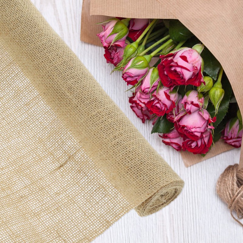 iplusmile Burlap Table Runner Roll Natural Hessian Fabric 30cm x