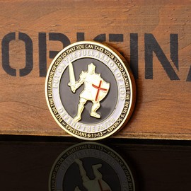 Put on The Full Armor of God Challenge Coin,Prayer Commemorative Coin Collectible Medallion