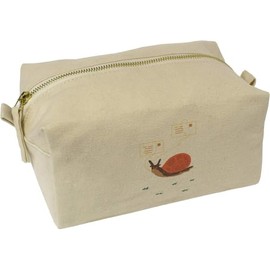 'Mr Snail Delivers with Care and a Smile' Canvas Wash Bag/Makeup Case (CS00035854)
