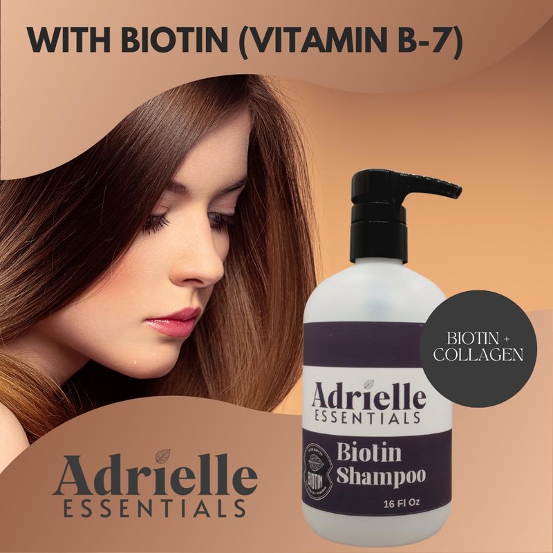 Adrielle Essentials French Vanilla & Pear Scented Biotin Hair Shampoo