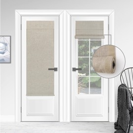 WdFour Triple Layers,UV Protect, 100% Light Block, Multi-use, no Noise, Easy Installed Door Curtains, Adjustable Roller Shade, Window Blind, for Office, Wards and Home(24Wx70L,Hemp Gray,1 Piece)
