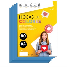 Colourful Paper A4 80 g for Printers & Crafts, Coloured Sheets for Children, Creative Projects, Cards & School m-office (50 Sheets, Blue)