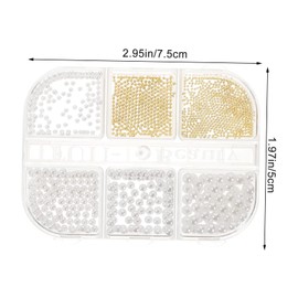 PACKOVE Pearl Nail Charms Set 3pcs Half Round Metal Beads for Nail Art DIY Manicure Accessories for Decor and Creative Designs