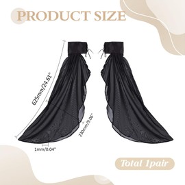 Women's Arm Cover, UV Protection, Long Tulle Sleeve, Removable, Cooling, Heat Protection, Sun Protection, Lace Long Gloves, Stylish, Present, Black