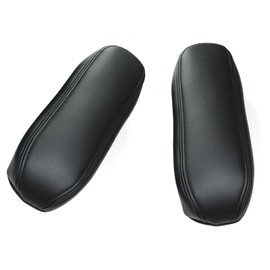 NLQR 2Pcs Replacement Seat Armrest Cover Leather Black Compatible with Ford F150 F250 F350 F450 F550 Excursion 1999-2007