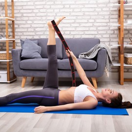 Palwin Set of 3 Yoga Stretch Strap, Adjustable Yoga Strap, Highly Elastic Leg Extender and Strong Exercise Band for Effective Stretching for Fitness, Pilates and Dance