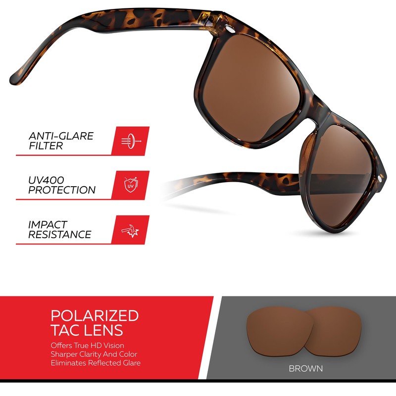 Retro Rewind Polarized Sunglasses for Men and Women - UV