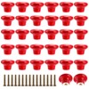 SINJEUN 32 Pack Red Ceramic Cabinet Knobs, 1.25x0.9 Inch Round