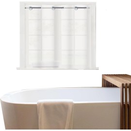 Jasmine Home Plastic Frosted PEVA Bathroom Window Curtain – No Hook Needed, 40"x36" Privacy S