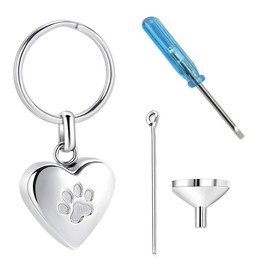 NHQZ Mini Urn for Dogs, Ash Urn Bottle Dog Claw Pendant Made of Stainless Steel, Memorial Ash, Memorial Urn Keyring, Dog Keyring, Mini Urn for Ashes, Memorial Keychain for Pets