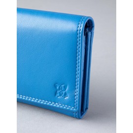 Lakeland Leather Soft Real Leather Large Purse in Blue RFID Protected