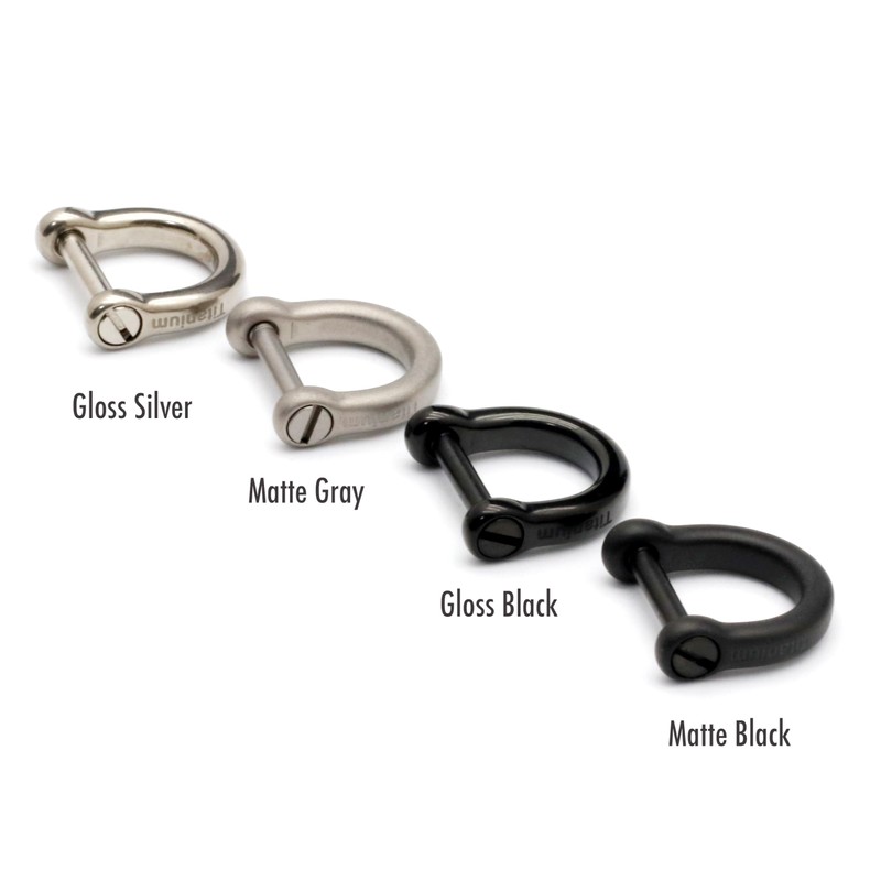 TUNUKE Titanium D-Ring Small Mini Screw-Type Keyring Keychain Carabiner Key