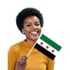 25 Packs Small Old Syria Flags on Handheld Stick，Miniature Old