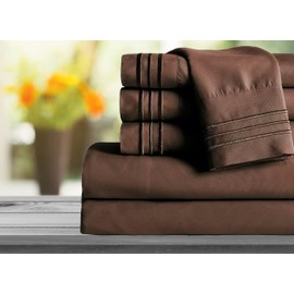 Mocassi King Sheet Set - Luxury Hotel 1800 Premier Bedding Sheets & Pillowcases - Ultra Soft Breathable & Cooling Bed Sheets - Deep Pocket - Wrinkle Resistant - 6 Piece Set - King, Brown