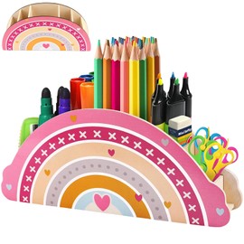 Cisixin Rainbow Pencil Holder, Desk Organiser, Creative Decoration Caddy, Desktop Storage for Home Office