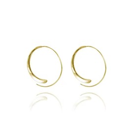 ONLYJUMP Gold Hoop Earrings 14k Gold Plated Hoop Earrings for Women Large round Pull Through Hoop Earrings High Polished Statement Jewelry Gift (Gold)