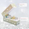 CGBE 30-Slot Nail Drill Bit Holder with Rhinestones, Dustproof Nail