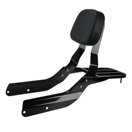Backrest Sissy Bar Passenger Luggage Rack Pad Fits for Honda VTX 1300/1800 N/R/S Models 2003-2006/2002-2008 N/R/S Gloss Black Finished