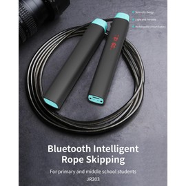 Smart Jump Rope Tangle-Free Bluetooth Rapid Speed Skipping Rope with Counter Timer APP for Home Gym Exercise Fitness Workout Equipment Slim Body Adjustable Steel Jump Ropes with Ball Bearings for Women Men Kids