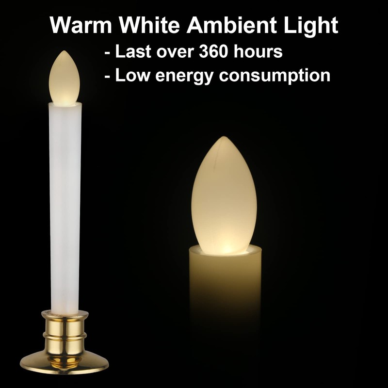 6 Pack Flameless LED Taper Candles with Remote & Timer
