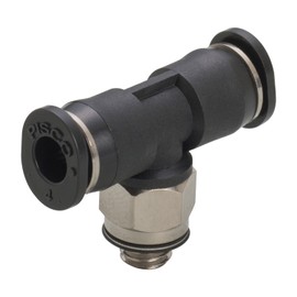 Nippon PISCO Small One-Touch Fitting (Tube Fitting Mini) Tee, Compatible Tube Size: 0.2 inches (4 mm), Screw Size: M5 x 0.8 PB4-M5M