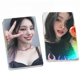 PYAJUU KPOP ITZY Laser Photocards 50PCS ITZY Holo Effect Lomo Cards KPOP Postcard for Fans Daughter ITZY Merch Itzy Album Photocards