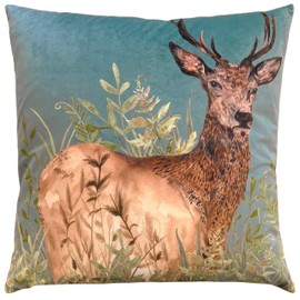 Wylder Nature Willow Stag Cushion Cover,Cyan,43 x 43cm