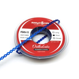 SNAWOP Dental Orthodontic Power Chain Multicolor Spool Elastic Rubber Bands for Teeth Braces (Short, Dark Blue)