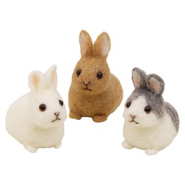 Hamanaka H441-637 Wool Felt Kit, Made with Needle Felt, Baby Animal Rabbit