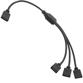 tunghey 2 Pack Black 4 Pins LED Splitter Cable Strip Connector 3 Way Splitter Y Splitter for 1 to 3 RGB 5050 3528 LED Light Strips with 8 x Male 4 Pin Plugs (1to3)