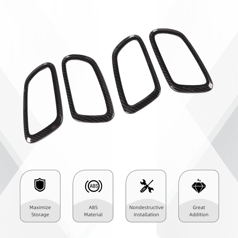 SQQP Carbon Fiber Inner Door Handle Cover Trim Ring Kit