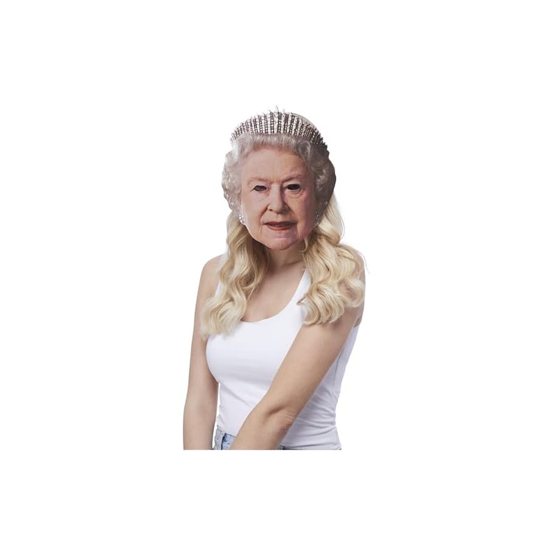 Smiffys The Queen Printed Card Mask, Union Jack Fancy Dress,