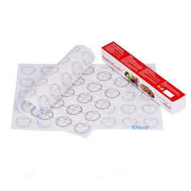 2pcs Silicone Baking Mat for Macarons, 15.3" x 11" Mat Liner with 35 Circles Macaron Template, Reusable Non-stick Surface Pastry Mat