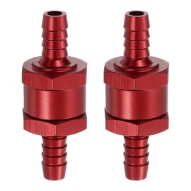 uxcell 8mm (5/16") Fuel Check Valve, Non-Return One Way Check Valve, Aluminum Alloy Control Accessories for Petrol, Diesel, Gas, Oil, Air, Water, Red