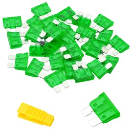 Pack of 20 30 A Standard Car Fuses, Bolatus Blade Fuse Car Fuses Car Fuses Plug Fuse Blade Fuses Set with 1 Fuse Puller