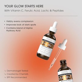 Advanced Clinicals Crema de vitamina C + suero de vitamina C, juego de 2 piezas para el cuidado de la piel | Loción corporal iluminadora y suero facia