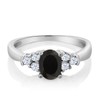 Gem Stone King 925 Sterling Silver Oval Black Onyx and