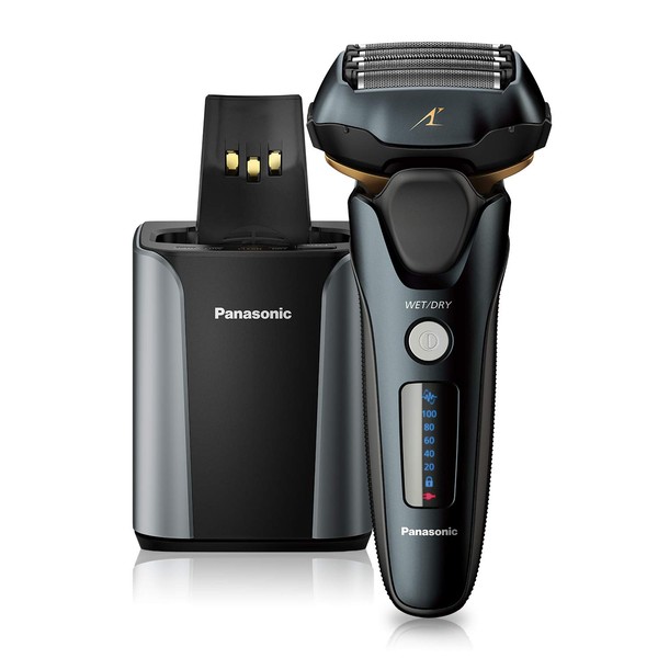 Panasonic Electric Razor for Men |Electric Shaver|ARC5 with Premium Automatic Cleaning and Charging Station |Wet Dry Shaver Men | Cordless Razor | Shaver with Pop-Up Trimmer ES-LV97-K, Black